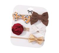 Jiuvaso Set di 5 fasce per capelli da bambina con fiocco, morbide, adatte a bambine dai 3 ai 6 mesi, Style D