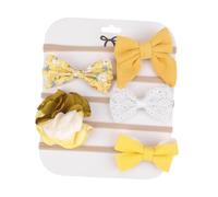 Jiuvaso Set di 5 fasce per capelli da bambina con fiocco, morbide, adatte a bambine dai 3 ai 6 mesi, Style a