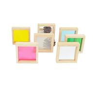 Jiuvaso Set di 7 blocchi da costruzione in legno, gioco di impilamento, apprendimento sensoriale e dei colori, costruzione e geometria per bambini, 10 Cm
