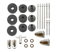 Jiuvaso Set di accessori per chiavi per batteria, feltri per supporti per, dadi, parti, strumenti a percussione, tiranti per batteria, accessori di, 26 Pezzi