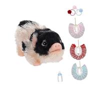 Jiuvaso Set di bambole forma di, giocattolo educativo, morbido accessorio per la fotografia, animale realistico in silicone, Nero Bianco