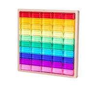 Jiuvaso Set di blocchi da costruzione arcobaleno, gioco di impilamento, blocchi da costruzione per la percezione del colore, pietra acrilica GEM per