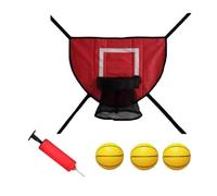 Jiuvaso Set di canestro da Basket per Trampolino, Accessori Morbidi per Il Gioco del Basket, Base Leggera per la Maggior Parte dei trampolini, Pallacanestro Gialla