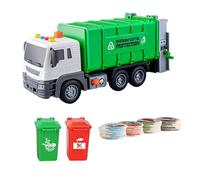 Jiuvaso Set di Gioco con Camion della Spazzatura, Luci E Suoni, Camion per La Raccolta Differenziata Educativo, Design Realistico per Bambini dai 4 Ai 7 Anni, Verde