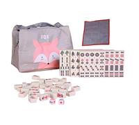 Jiuvaso Set di Mahjong Cinese Portatile, Versione Tradizionale Cinese, Gioco Classico con Tessere, 144, Set di Mahjong da Viaggio per Il Tempo Libero in, Giallo