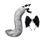 Jiuvaso Set di Orecchie e Coda di Gatto, Grazioso Costume da Festa per Cosplay, Festival, spettacoli teatrali