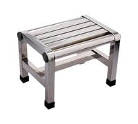 Jiuvaso Sgabello in Metallo con Supporto per I Piedi per Doccia, per Uso in Cucina E Bagno, 28.5 Cm X 20.7 Cm X 20.5 Cm
