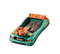 Jiuvaso Simulazione di guida con volante giocattolo simulatore di guida leggero auto musicale giocattolo educativo per ragazzi 3 4 5 6 anni, Versione Timer Verde