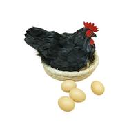 Jiuvaso Simulazione di Modello di Ornamentale, puntello di Piume Artificiali, Statua da Giardino di Modello di Pollo da Fattoria Artificiale per, Nero