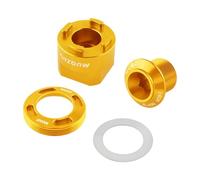 Jiuvaso Strumento di rimozione e Installazione del Cappuccio della pedivella, Strumenti di smontaggio, estrattore per pedivelle per Bicicletta, Oro, 4 Pezzi