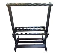 Jiuvaso Supporto per Canna da Pesca, Ornamento Nero, in bambù, Versatile, espositore da Terra, espositore da Regalo, Accessorio per portacanna da Pesca, 23 Buche