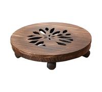 Jiuvaso Supporto per Piante in Legno, Carrello per Fiori, Vaso, Balcone, Giardino, con Ruote, sottovaso, Vassoio, Soggiorno, Interno, Esterno, 25 Cm Stile Ab