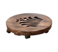 Jiuvaso Supporto per Piante in Legno, Carrello per Fiori, Vaso, Balcone, Giardino, con Ruote, sottovaso, Vassoio, Soggiorno, Interno, Esterno, 21cm Style a