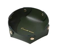 Jiuvaso Svuotatasche in Pelle PU, Supporto Catchall per Ingresso, organizzatore per Comodino, Vassoio in Pelle da Tavolo per Gioielli da Camera da Letto, Verde