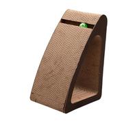 Jiuvaso Tiragraffi per Gatti in Cartone Ondulato Triangolare 3 in 1, salvaspazio, Centro attività per la casa, con Protezione per mobili da Parete e Palla, M