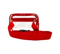 Jiuvaso trasparente impermeabile Borsa a tracolla trasparente Borsa per corsa Viaggi Escursionismo Stadio Eventi Concerti, Rosso