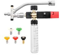 Jiuvaso Ugello Spray Pulizia Schiuma Dispenser Accessorio Idropulitrice Bottiglia Trasparente Copertura Uniforme Superfici Materiale Lega Adatto a Operai