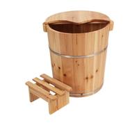 Jiuvaso Vasca per pediluvio con coperchio in legno, pratica vasca per massaggio, per ammollo profondo dei piedi, per SPA, saune, dormitorio, bagno di casa
