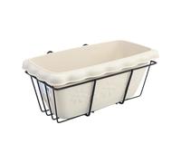 Jiuvaso Vasi Sospesi per Balcone, Decorazione per Ringhiera con Portavasi, Vasi da Fiori Sospesi per Giardino, Beige E Nero