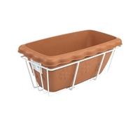 Jiuvaso Vasi Sospesi per Balcone, Decorazione per Ringhiera con Portavasi, Vasi da Fiori Sospesi per Giardino, Marrone E Bianco
