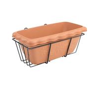 Jiuvaso Vasi Sospesi per Balcone, Decorazione per Ringhiera con Portavasi, Vasi da Fiori Sospesi per Giardino, Marrone E Nero