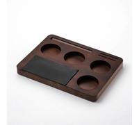 Jiuvaso Vassoio Caffè Base Appoggio Espresso Organizer da Banco Legno Supporto Stabile Antiscivolo in Legno E Silicone Adatto per Domestici