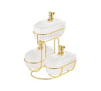 Jiuvaso Vassoio per snack, porta caramelle, organizer compatto ed elegante da banco, organizer per di grande capacità, piatto da portata per, Chiaro con L'orso