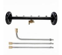 Jiuvaso Vehicle Cleaning Nozzle Sottoscocca Auto Barra Spruzzo con Cinque Ugelli Connettori Rapidi Struttura Robusta Adatta a Flotte Gommisti Piazzali Pulizia, Nero, 5 Fori, Con 3 Aste