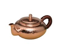 Jiuvaso Vessel Teiera Rame Puro Bollitore Caraffa Infusore con Beccuccio Preciso E Coperchio Aderente per E Versata Fluida Adatta a Casa Sala da Tè Regali, Rame Naturale, 350 Ml