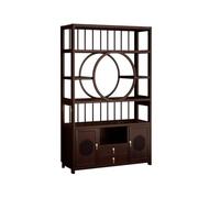 Jiuvaso Vetrina Espositiva Libreria Mobile Contenitore Credenza in Legno con Scaffalature Aperte E Cassetti Stile Adatta per Salotto Studio Ingresso