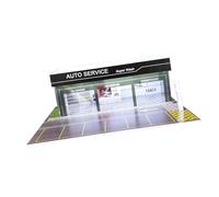Jiuvaso Vetrina espositiva per Modelli di Auto in Scala 1/64, Diorama, Micro Paesaggio, Decorazione, Scenario, Antipolvere, con Luce, Contenitore portaoggetti, Autolavaggio