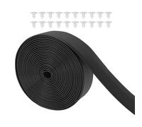 Jiuvaso Vinile Cinghia per Riparazione Sedia da Giardino Rivetti Strisce PVC Durevoli Fascia per Arredo Patio Cintura per Sedie da Prato Adatta a Lavor, Nero
