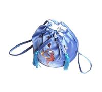 Jiuvaso Zaino da ginnastica con palla da ballo per donna, in morbido velluto, con chiusura a coulisse e tracolla, per nuoto e spiaggia, Blue S