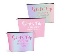 JIUWEIHU Borsa per il fine settimana, regalo per ragazze, regalo per lei, regali per il fine settimana, regali per donne, amici, besties borsa cosmetica, 3 PCS 2025 Girl Trip 2, 9.4 x 6.9 x1.9 IN