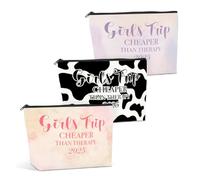 JIUWEIHU Borsa per il fine settimana, regalo per ragazze, regalo per lei, regali per il fine settimana, regali per donne, amici, besties borsa cosmetica, 3 PCS 2025 Girl Trip 1, 9.4 x 6.9 x1.9 IN