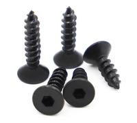 jiuxinyun 10 pz Nero 8.8 In Acciaio Al Carbonio Esagonale Piana A Testa Svasata Vite Autofilettante Testa A Esagono Incassato Viti Autofilettanti M4 M5 M6(30mm,M6 10pcs)