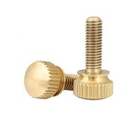 jiuxinyun 2-5PCS M3 M4 M5 M6 Stringere a Mano Viti zigrinate in Ottone Rame Twist Zigrinato Bulloni Telaio del Computer Bullone Vite a Testa zigrinata(25mm,M6 2pcs)