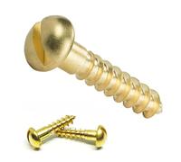 jiuxinyun 20 Pz M2 M3 M4 M4 M5 M6 Viti for Legno a Testa Tonda in Ottone Massiccio con Intaglio Viti autofilettanti for Legno Chiusura Completamente filettata(M4 x 12mm)