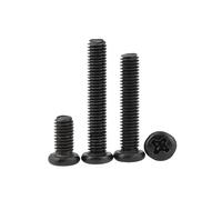 jiuxinyun 5/10 pezzi M2 M2.5 M3 M3.5 M4 M5 Vite a croce a testa tonda nera(5mm,M2-10pcs)