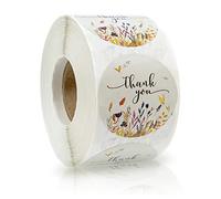 jiuzcare Grazie Etichette Autoadesivo di Kraft 3,8cm Thank You Stickers 500pcs/Roll Etichetta Grazie Round Confezionamento Regali Etichette Grazie Rotondi Adesivi di Grazie Etichette Adesivi, H102