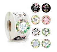 jiuzcare Grazie Etichette Autoadesivo di Kraft 3,8cm Thank You Stickers 500pcs/Roll Etichetta Grazie Round Confezionamento Regali Etichette Grazie Rotondi Adesivi di Grazie Etichette Adesivi, CY11