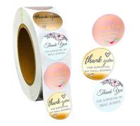 jiuzcare Grazie Etichette Autoadesivo di Kraft 3,8cm Thank You Stickers 500pcs/Roll Etichetta Grazie Round Confezionamento Regali Etichette Grazie Rotondi Adesivi di Grazie Etichette Adesivi,GT02