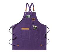 jiuzcare Grembiule Cucina Uomo 68x76cm Grembiule da Cucina Grembiule da Cuoco Regolabile con 3 Tasche Grembiule Chef Grembiule Regolabile a Croce Uomo e Donna Ideale per Barbecue, Ristorante, Bar