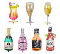 jiuzcare Palloncini Champagne 8pcs Set di Palloncini da Champagne Foglio di Alluminio Riutilizzabili Whisky Fenicottero Birra Bicchieri da Vino Gonfiabile per La Deco Della Festa Nuziale di Compleanno