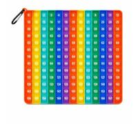 jiuzcare Pop It Push 24x24 cm Pop Bubble Fidget Toys Antistress Sensory Silicone Toy Multicolor Educativo per la Matematica Rilassante Popit Adulti e Bambini