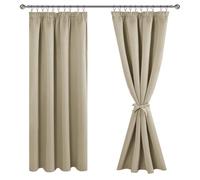 JIUZHEN Tende oscuranti con nastro arricciato, opache, per soggiorno, camera da letto, tenda termica, colore tortora, 183 x 117 cm, set da 2 pezzi