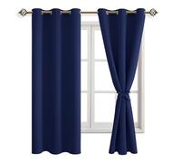 JIUZHEN Tende oscuranti con occhielli, per cameretta dei bambini, per camera da letto, oscuranti contro freddo e calore, Curtains Blackout, tende termiche, blu scuro, 2 pezzi, 183 x 117 cm (AxL)