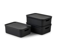 Jive Dekobox Set di 3 contenitori da 10l con coperchio, Plastica (PP riciclato), 10l (37.5 x 27.8 x 13.5 cm)