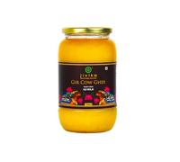 JIVIKA NATURALS Ghee di mucca Gir Premium A2 da 1 litro, testato per latte A2, metodo Bilona vedico, testato in laboratorio, ghee di mucca puro Desi, direzione bidirezionale sfornata a mano, churned