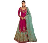 JIVRAJ FASHION Indian Pakistani Party Wear Kameez Salwar Etnico Bella Sharara Palazzo Salwar Kameez Suit Dress Designer Shawar Kameez Out Fit Unstitched Embroidery Work (Choice 1)